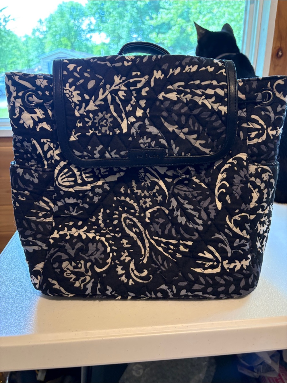 NWT Vera Bradley Black & White Quilted Paisley Tote